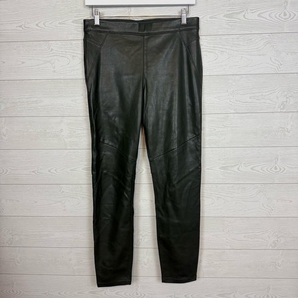 Free People Never Let Go Faux Leather Leggings Hunter Green Size 28 - Picture 2 of 6